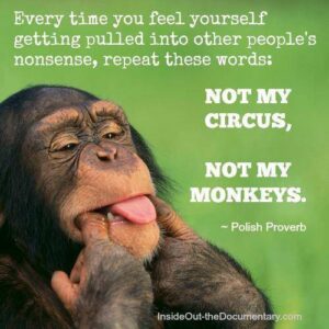 A Polish Proverb says, "Not my circus, not my monkeys."