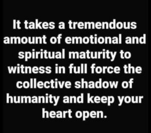 It takes a tremendous amount of emotional and spiritual maturity to witness in full force the collective shadow of humanity and keep your heart open. Recognize unconscious bias and reach your highest potential.